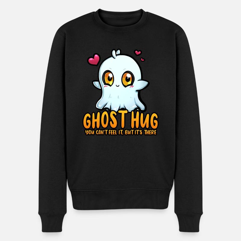 Ghost Hug - You can't feel it, but it's there! - Männer Premium Bio Pullover - Schwarz