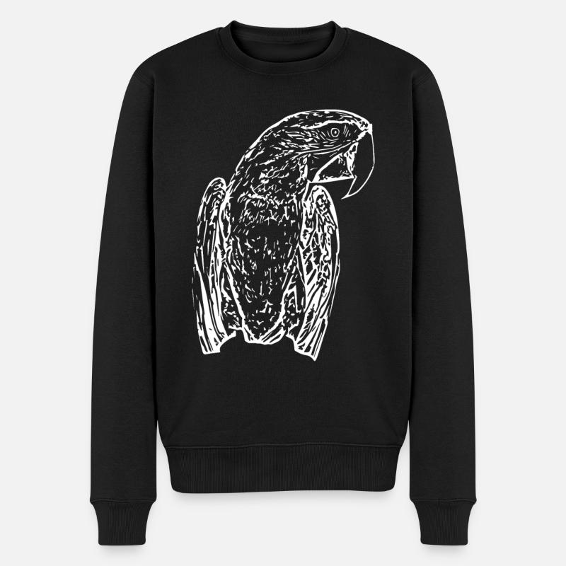 Perroquets Oiseau Blanc - Pull Premium bio Homme - noir