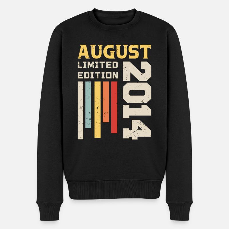 August 2014 - Geburtstagsgeschenk August 2014 August - Männer Premium Bio Pullover - Schwarz