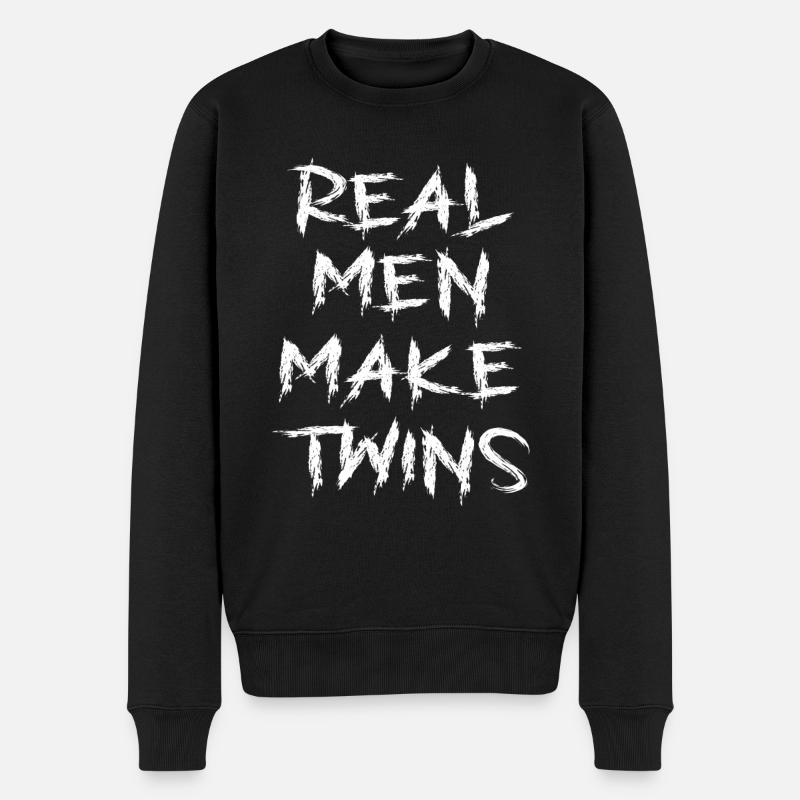 Les vrais hommes font des jumeaux - Pull Premium bio Homme - noir