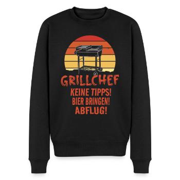 Grillchef Keine Tipps Bier Bringen Abflug Griller - Männer Premium Bio Pullover - Schwarz - Vorne - Nico (187cm)
