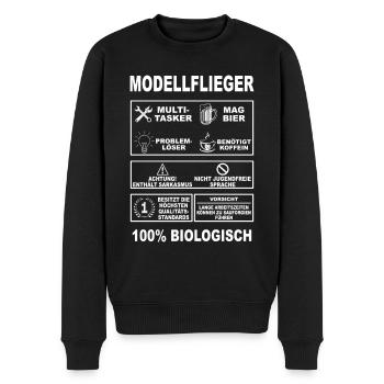 Modellflug Pilot Modellbau Flugzeug Modellbauer - Männer Premium Bio Pullover - Schwarz - Vorne - Nico (187cm)