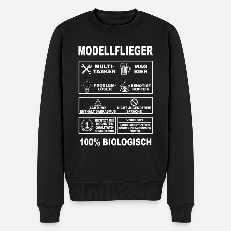 Modellflug Pilot Modellbau Flugzeug Modellbauer - Männer Premium Bio Pullover - Schwarz