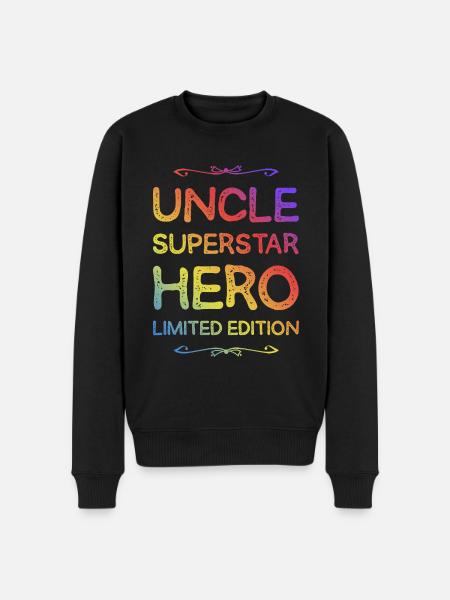 Best Uncle Hero Saying - Men's Premium Organic Jumper - black