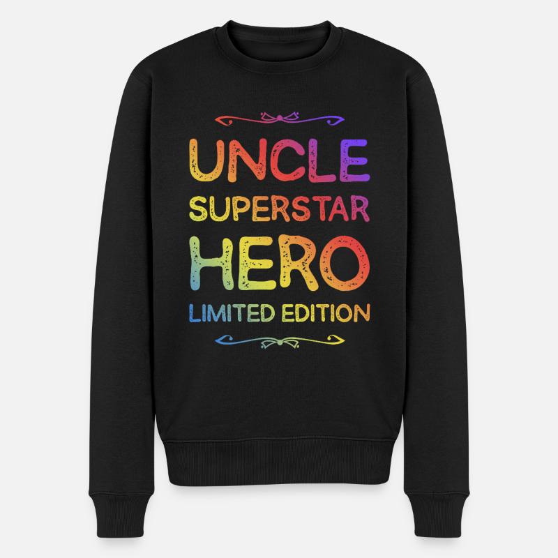 Meilleur oncle héros dicton - Pull Premium bio Homme - noir