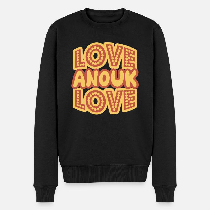 First name Anouk - Men's Premium Organic Jumper - black