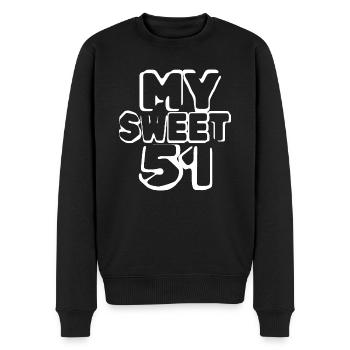 51 - Männer Premium Bio Pullover - Schwarz - Vorne - Nico (187cm)