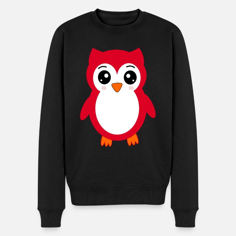 Hibou rouge - Pull Premium bio Homme - noir