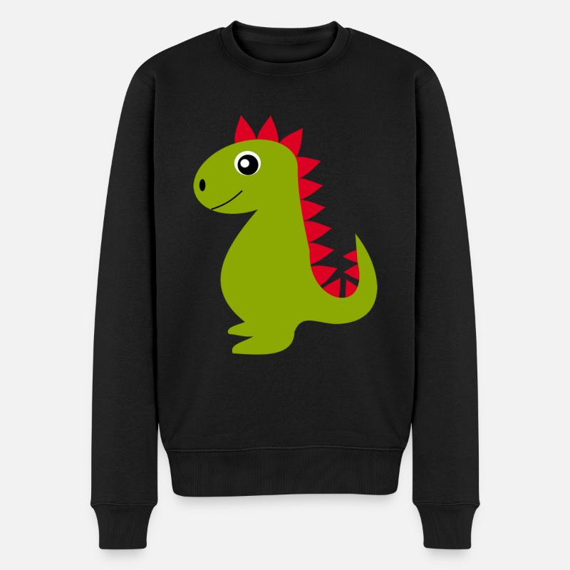 Kawaii Dino Kawaii Chibi Kawaii Tiere - Männer Premium Bio Pullover - Schwarz