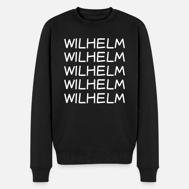 Wilhelm als Jungeselle - Männer Premium Bio Pullover - Schwarz