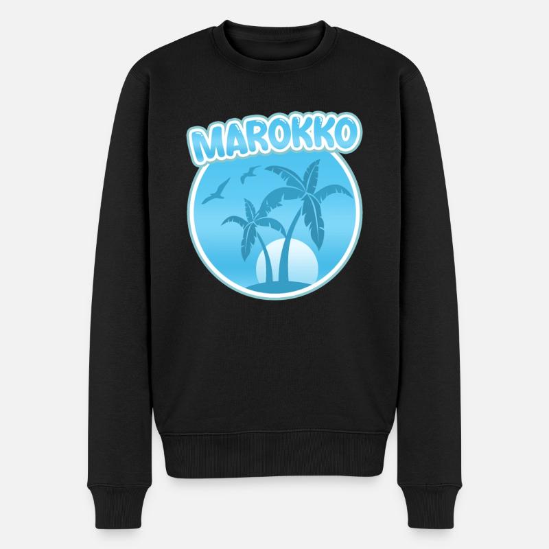 Marokko - Männer Premium Bio Pullover - Schwarz