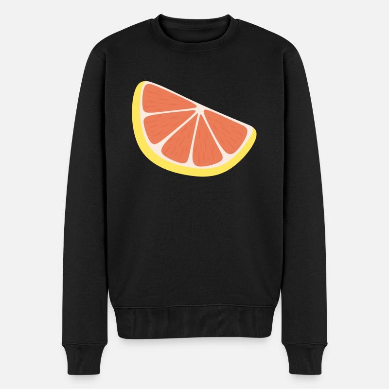 Grapefruit-Scheibe - Männer Premium Bio Pullover - Schwarz