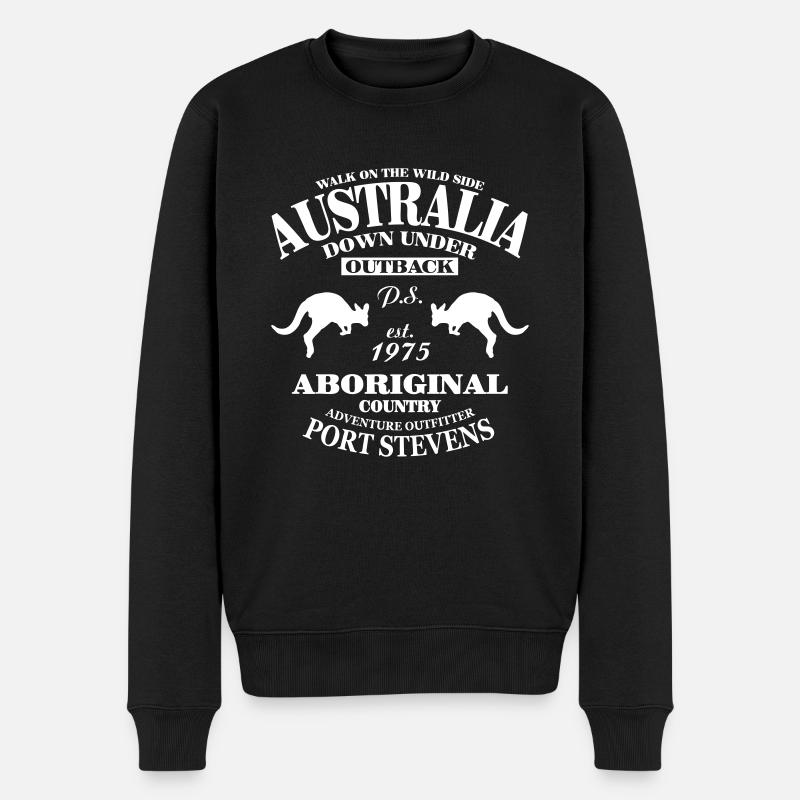 Australian Outback - Aboriginal Country - Männer Premium Bio Pullover - Schwarz