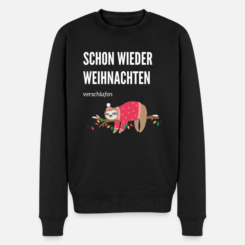 Schon wieder Weihnachten - Lustig - Witzig - Männer Premium Bio Pullover - Schwarz