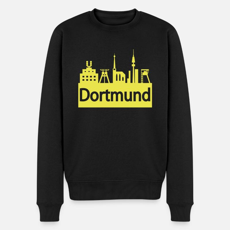 Skyline Dortmund - Männer Premium Bio Pullover - Schwarz