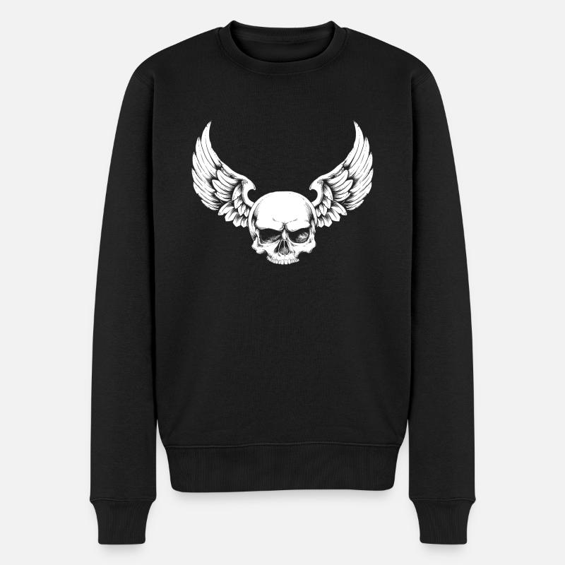 Totenkopf - Männer Premium Bio Pullover - Schwarz