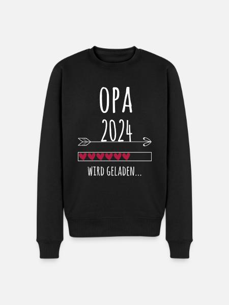 werdender Opa 2024 Schwangerschaft Opi Geschenk - Männer Premium Bio Pullover - Schwarz