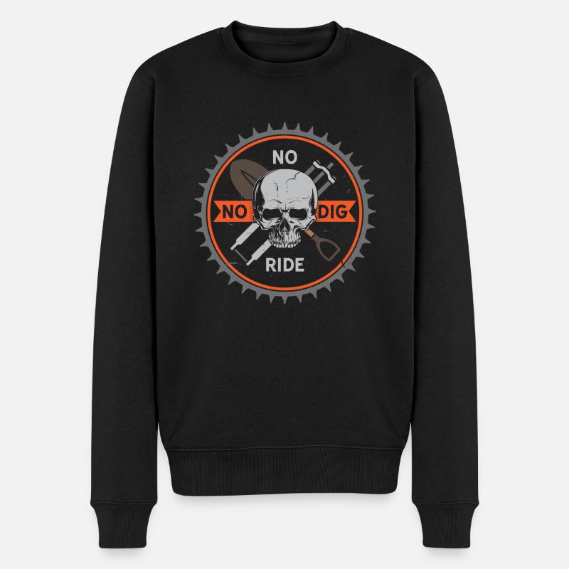 No Dig No Ride - Männer Premium Bio Pullover - Schwarz