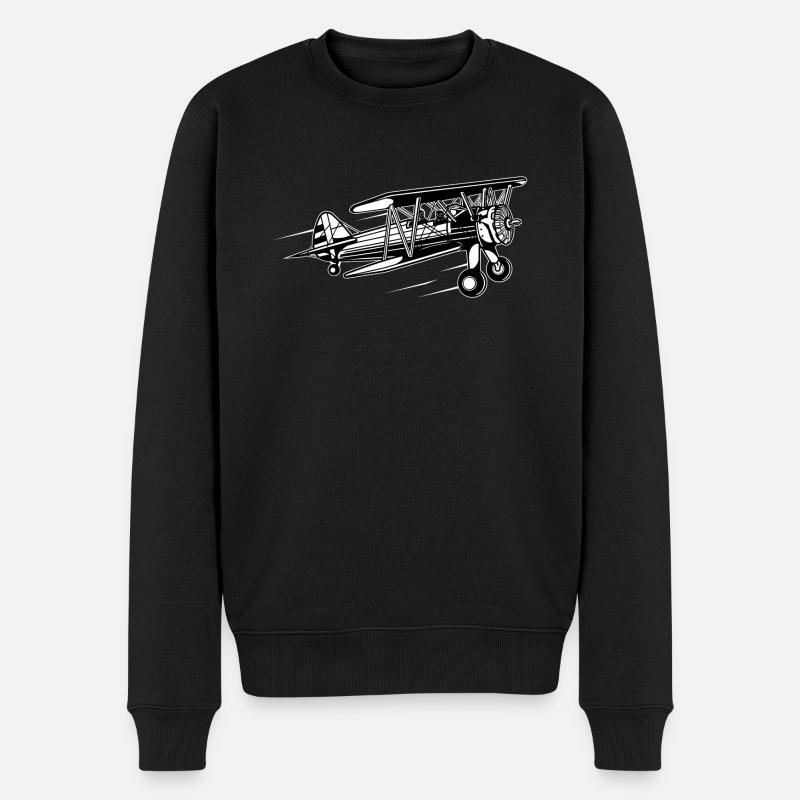 Flyer / Avion 01_schwarz blanc - Pull Premium bio Homme - noir