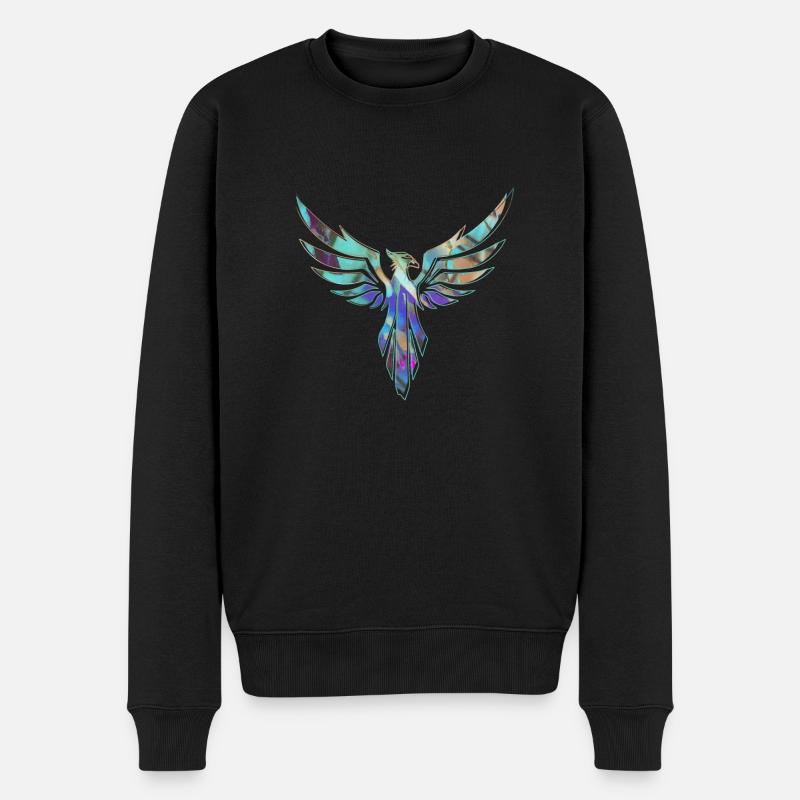 Phoenix,vogel,graffiti,Malerei,blau - Männer Premium Bio Pullover - Schwarz