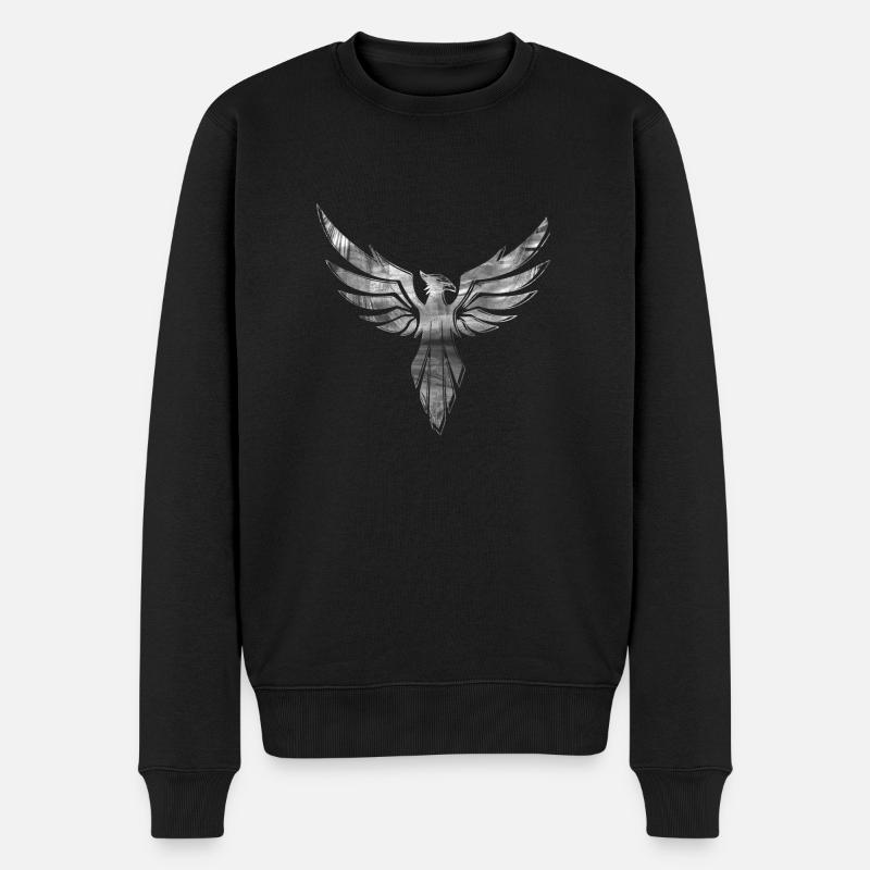 Phénix,Oiseau,Graffiti,Argent - Pull Premium bio Homme - noir