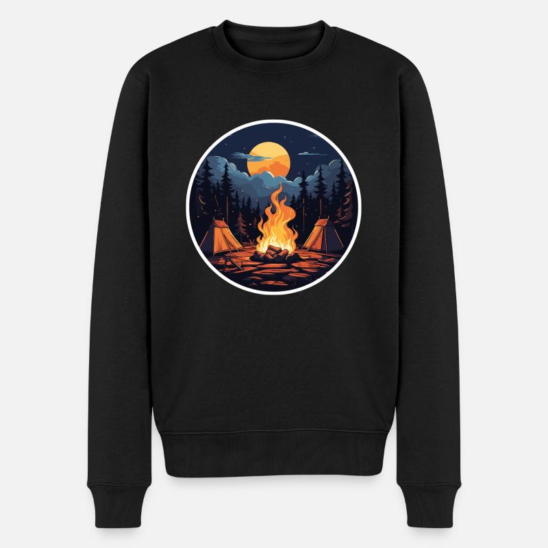 Camping - Männer Premium Bio Pullover - Schwarz