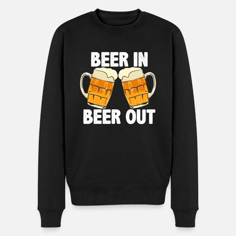 Beer In Beer Out - Männer Premium Bio Pullover - Schwarz