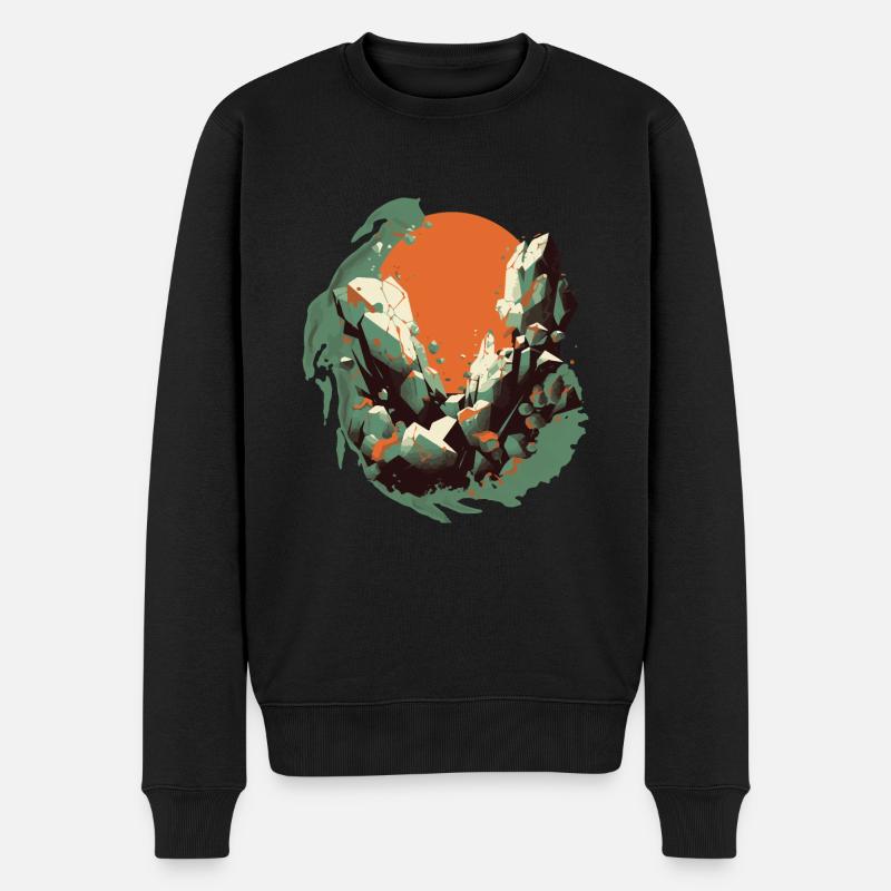 Ausgefallenes Boulder Design | Klettern | Steine - Männer Premium Bio Pullover - Schwarz
