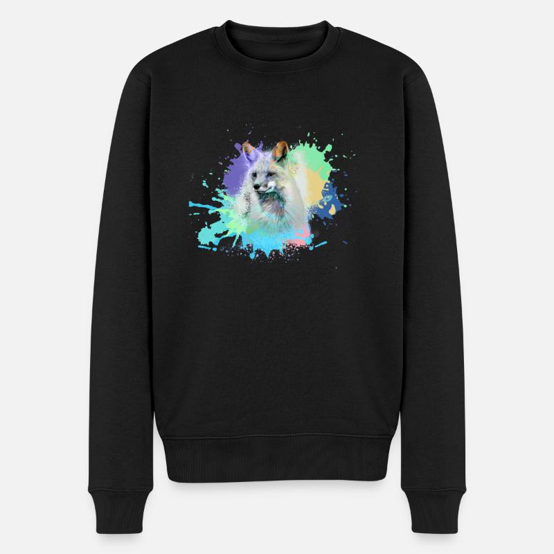 fuchs ,graffiti, peinture,fuchs,aquarelle - Pull Premium bio Homme - noir