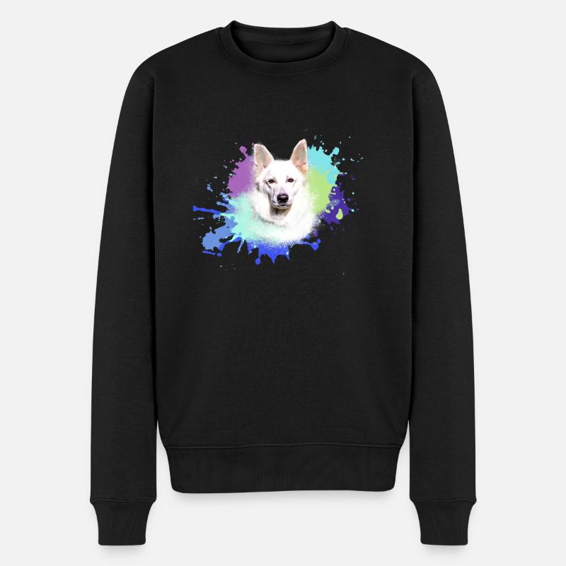 White Shepherd ,Dog,White,Dog,Husky,Wolf - Men's Premium Organic Jumper - black