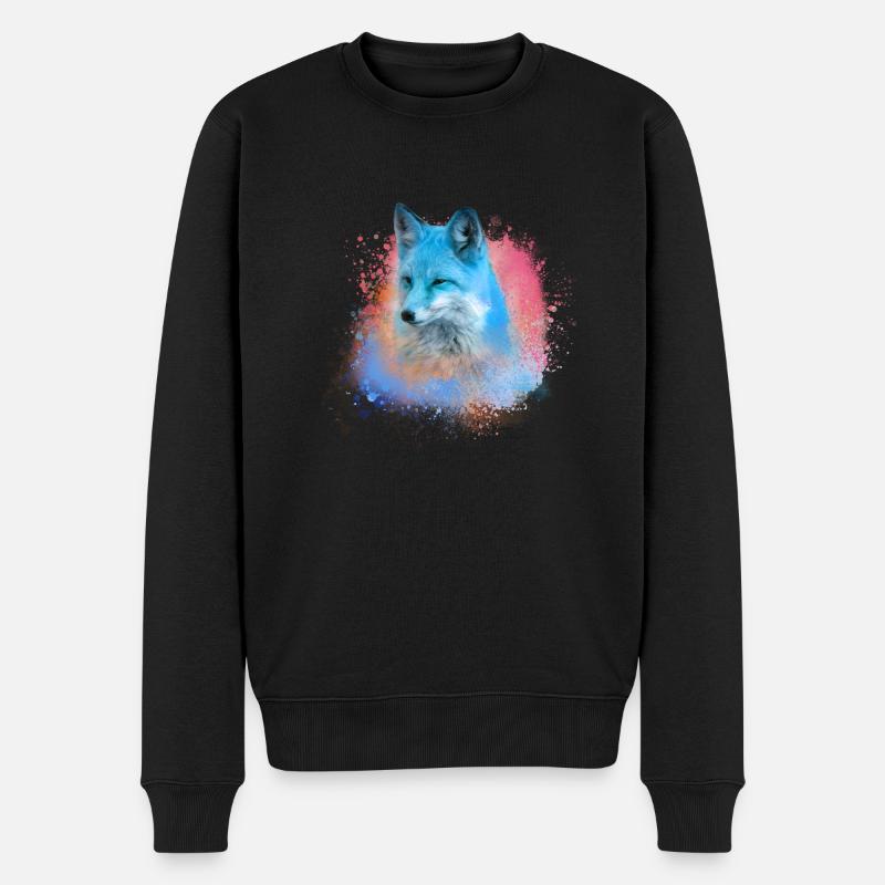 fuchs ,graffiti, peinture,fuchs,aquarelle - Pull Premium bio Homme - noir