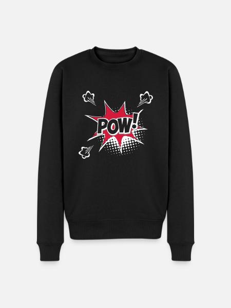 POP ART Design Art POW! T-shirt 19050s 1960s - Men's Premium Organic Jumper - black
