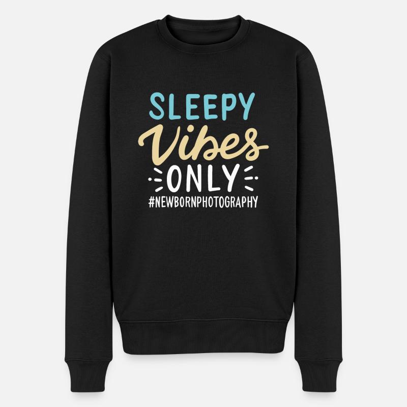 Sleepy Vibes Only - Pull Premium bio Homme - noir