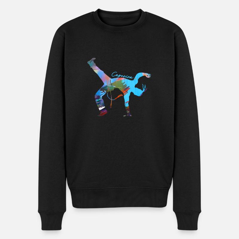 capoeira,sport,graffiti,bunt,malerei - Männer Premium Bio Pullover - Schwarz