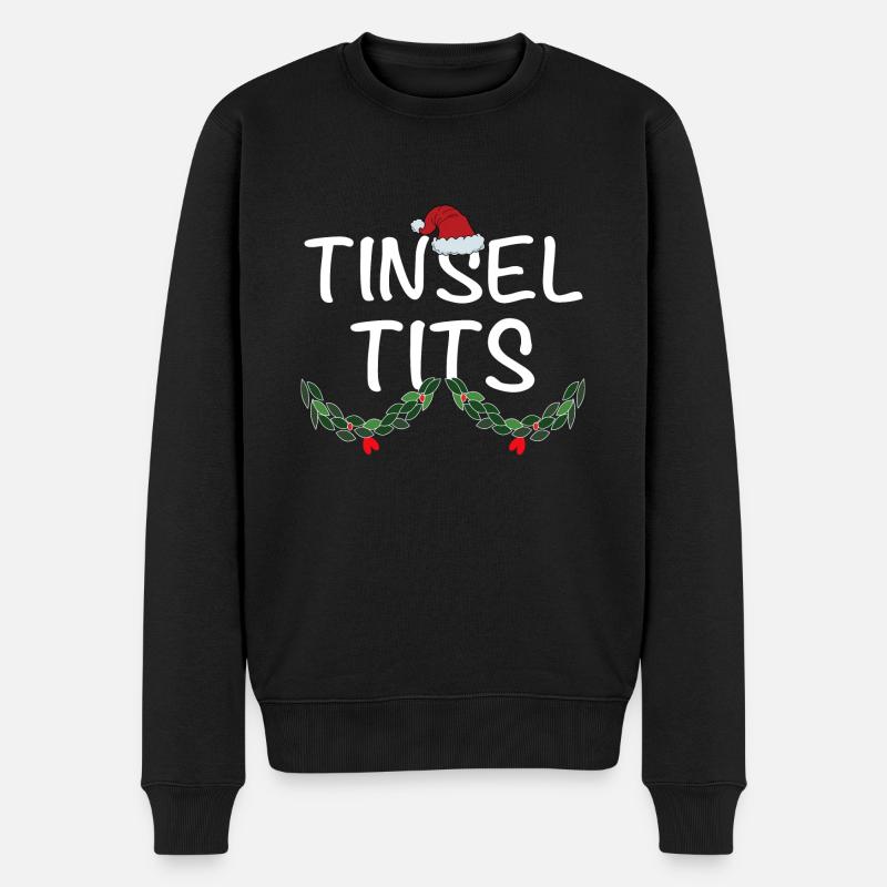 Jingle Balls And Tinsel Tits Funny Matching Christ - Männer Premium Bio Pullover - Schwarz