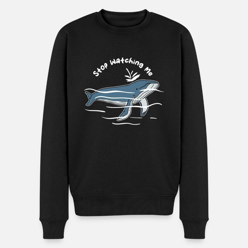 Stop Watching Me - Männer Premium Bio Pullover - Schwarz