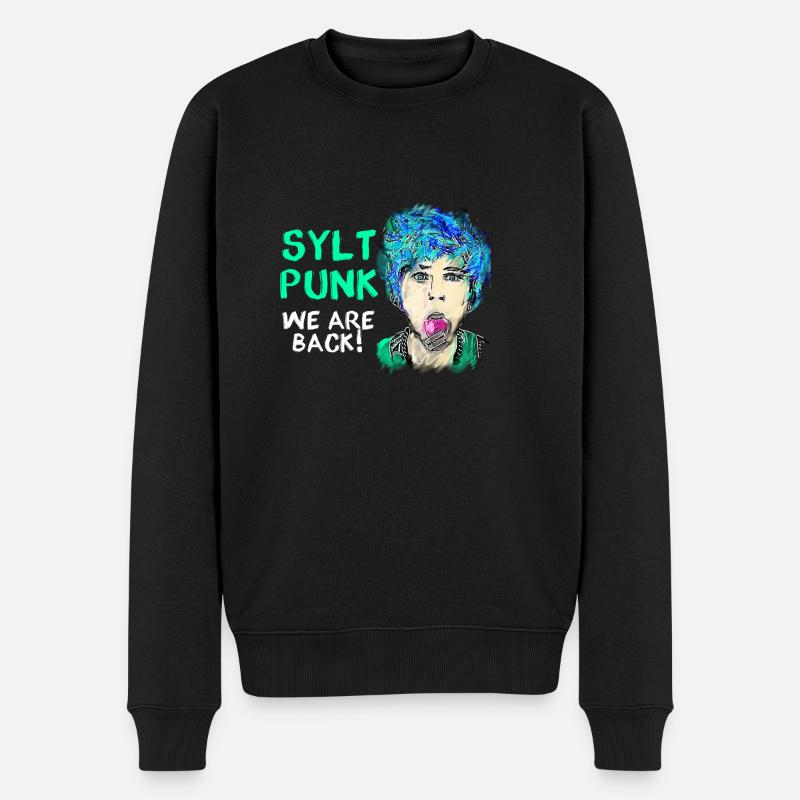 punks,sylt,ticket,punk,tauben,graffiti,sylt punk - Pull Premium bio Homme - noir