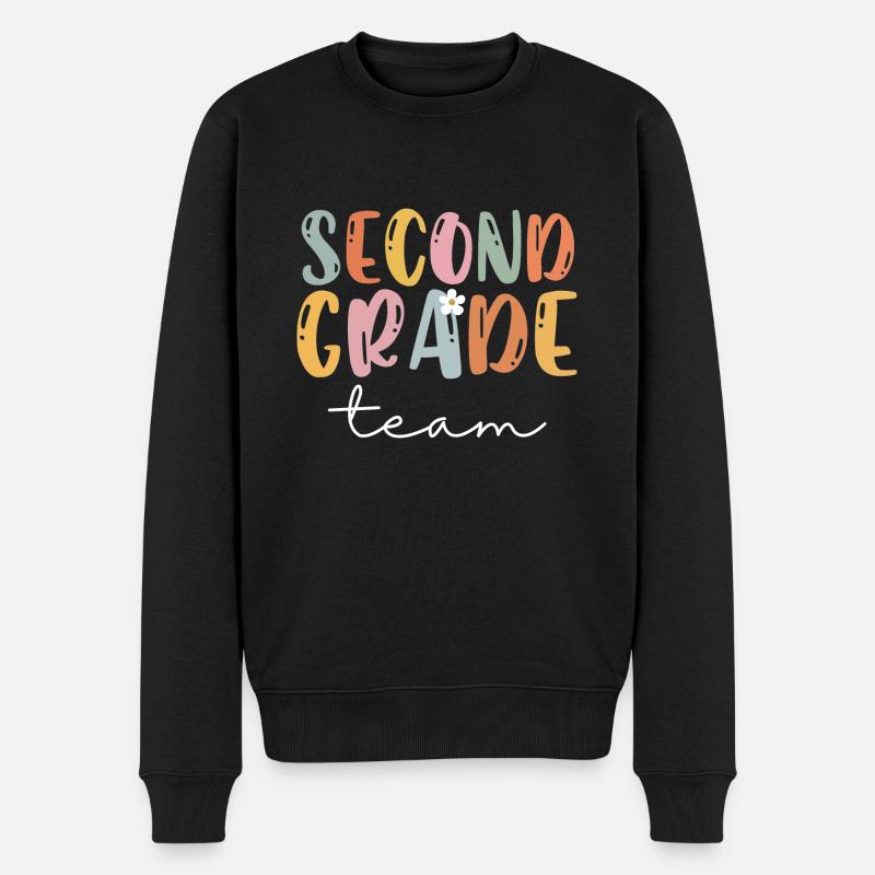 Team Second Grade Tribe Second Grade Teacher - Men's Premium Organic Jumper - black