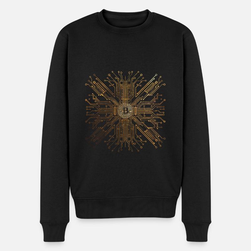 Bitcoin Chip - Männer Premium Bio Pullover - Schwarz