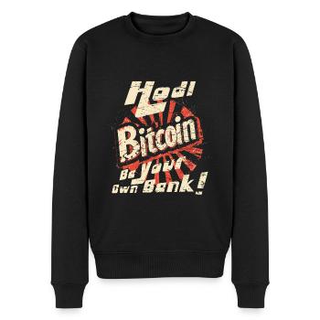 Hodl Bitcoin Be your own Bank - Men's Premium Organic Jumper - black - Front - Nico (187cm)