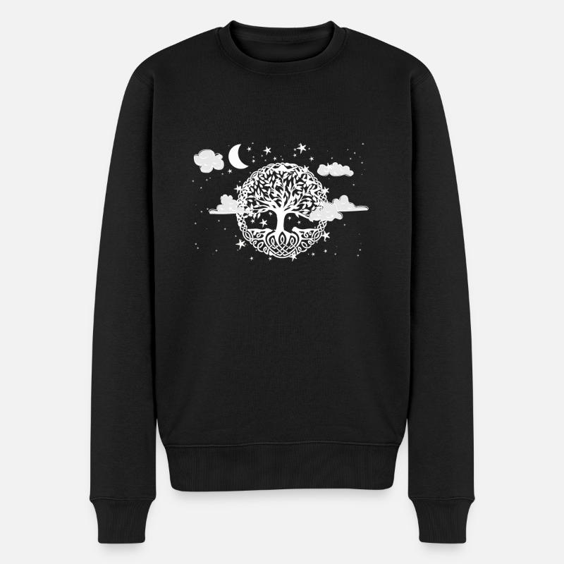 Baum des Lebens,Yggdrasil,Weltenbaum,tree of life, - Männer Premium Bio Pullover - Schwarz