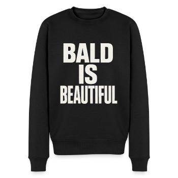 Männer Glatze Geschenkidee Bald Is Beautiful - Männer Premium Bio Pullover - Schwarz - Vorne - Nico (187cm)