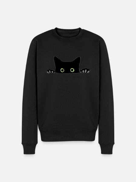 cat - Men's Premium Organic Jumper - black