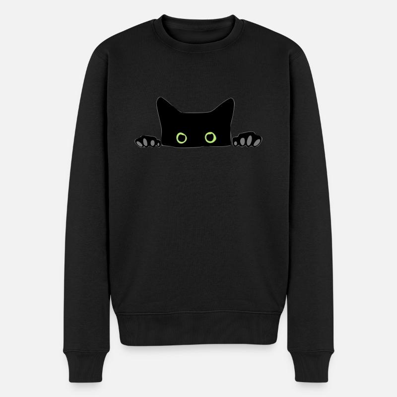 Katze - Männer Premium Bio Pullover - Schwarz