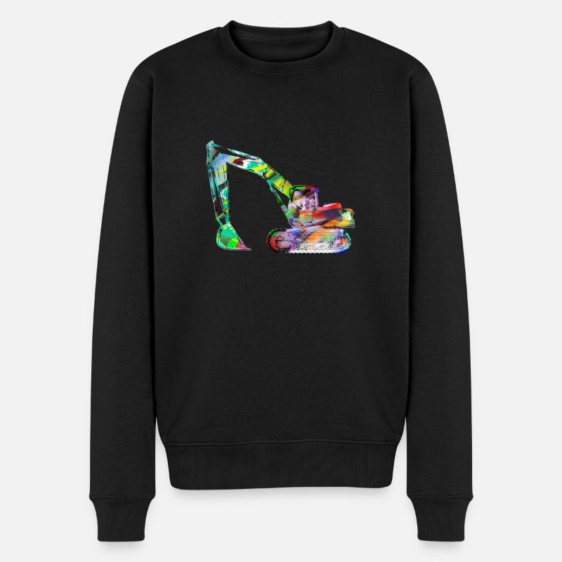 Excavatrice,Véhicule de construction,Conduite d’excavatrice,Graffiti - Pull Premium bio Homme - noir