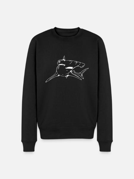 Dangerously elegant hammerhead shark - Men's Premium Organic Jumper - black