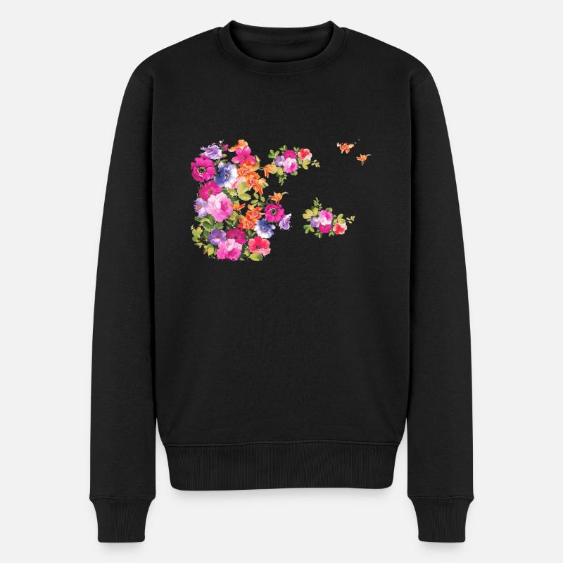 fleurs,fleur,printemps,fleurs - Pull Premium bio Homme - noir