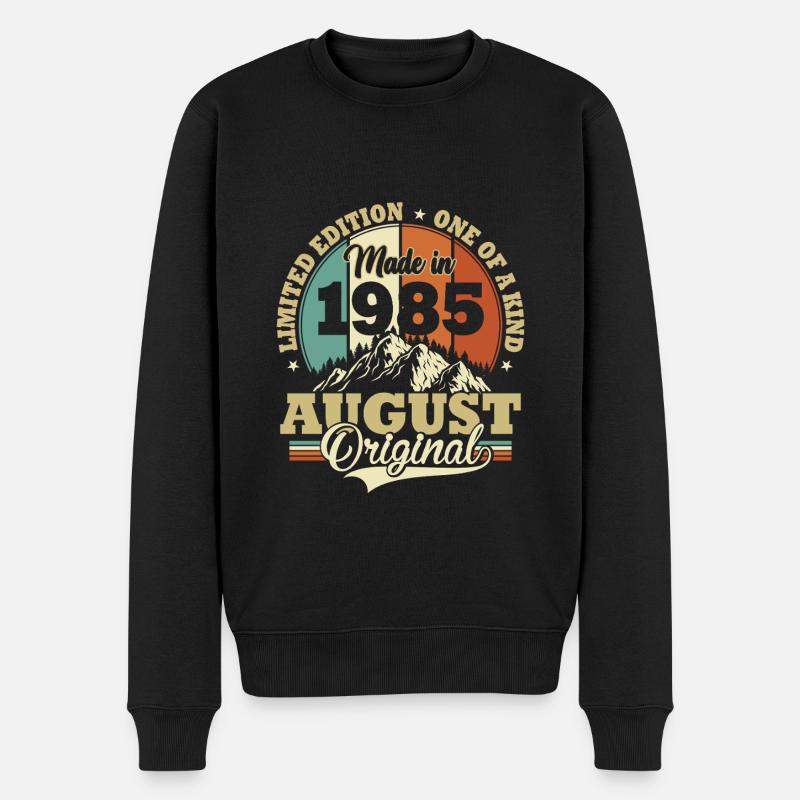 Jahrestag August 1985 Geburtstags Geschenk - Männer Premium Bio Pullover - Schwarz