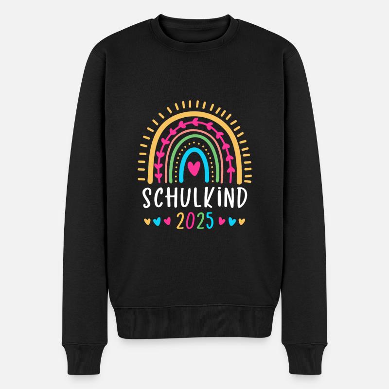 Einschulung Schulanfang Mädchen Schulkind 2025 - Männer Premium Bio Pullover - Schwarz