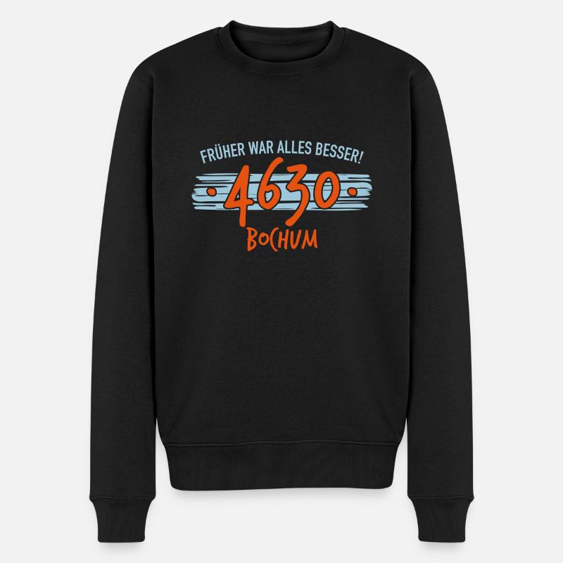 Früher 4630 Bochum - Männer Premium Bio Pullover - Schwarz